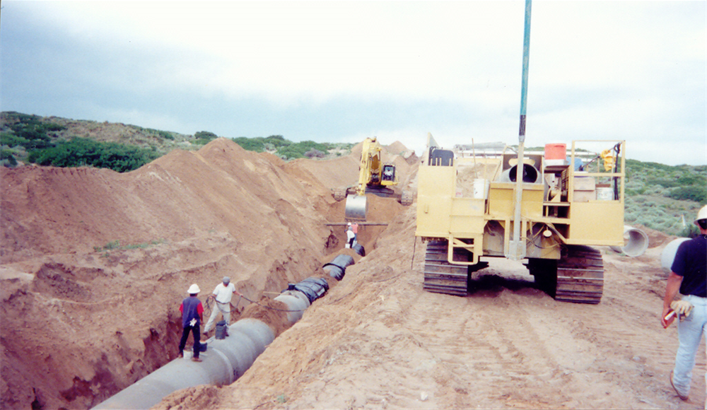 Laying of 54" pipe